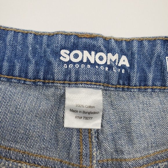Sonoma Womens shorts sz10 Boyfriend Short light distressing mid rise cuffed hem - Picture 2 of 6